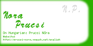 nora prucsi business card
